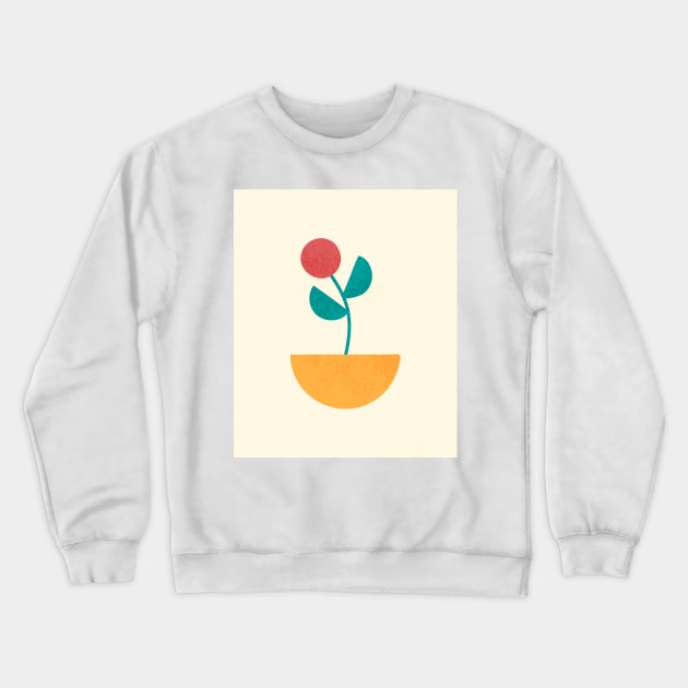 abstract flowers with pot , Abstract design , Mid century modern kids wall art, Nursery room print. Crewneck Sweatshirt by zaiynabhw